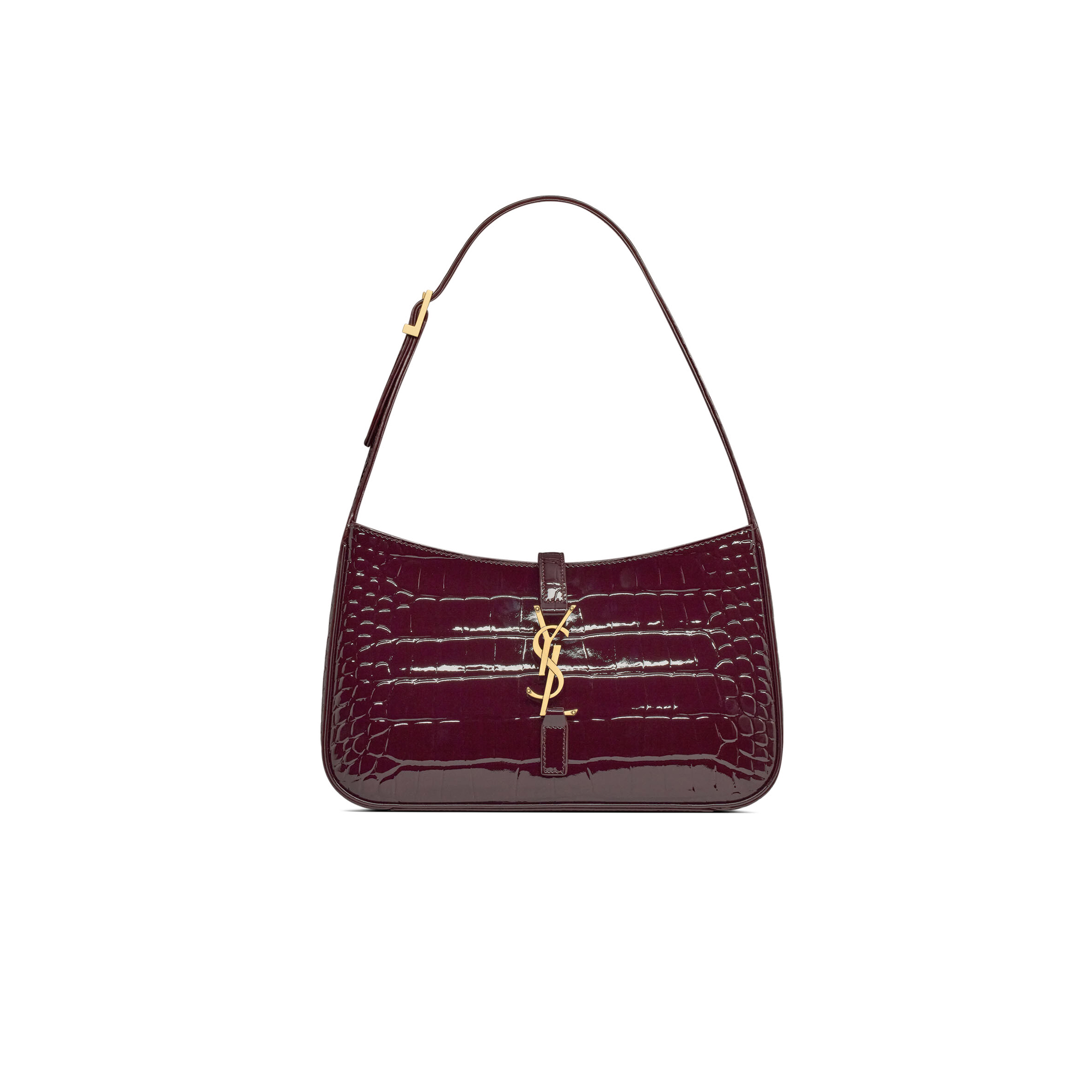 YSL LE 5 À 7 IN CROCODILE-EMBOSSED PATENT LEATHER 657228AAGKR6581 (23*16*6.5cm)